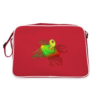 Matériel informatique avec idée cadeau clé et cadenas - Sac Retro - rouge/blanc - Dos