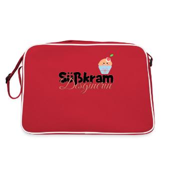 cooles Muffin Törtchen backen Geschenk - Retro Tasche - Rot/Weiß - Hinten