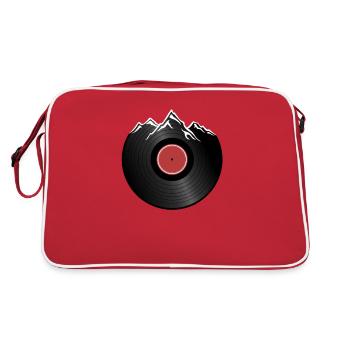 Fond de disque vinyle Record Mountains Dj cadeau - Sac Retro - rouge/blanc - Dos
