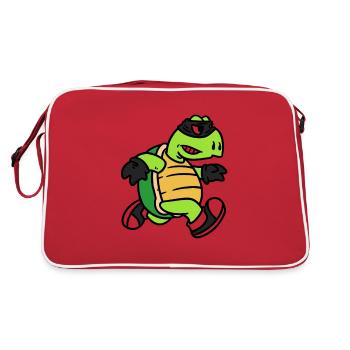 Turtle thief, turtles robbers - Retro Bag - red/white - Back