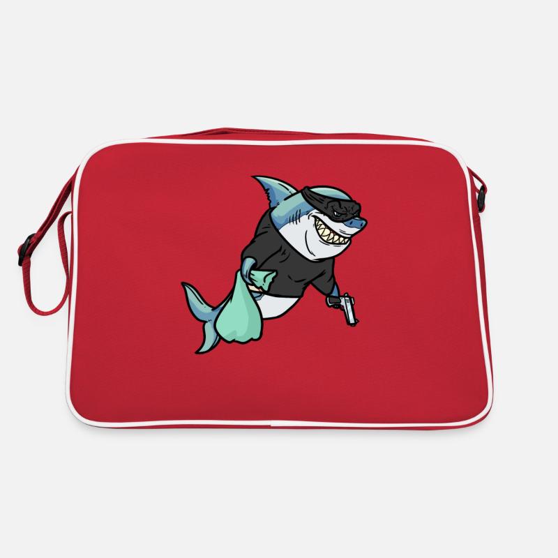 Robber Shark, shark robber Retro Bag
