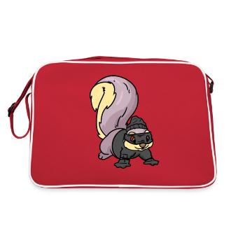 Squirrel robber, croissant - Retro Bag - red/white - Back
