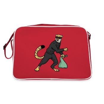 Robber Jaguar, Jaguar thief - Retro Bag - red/white - Back