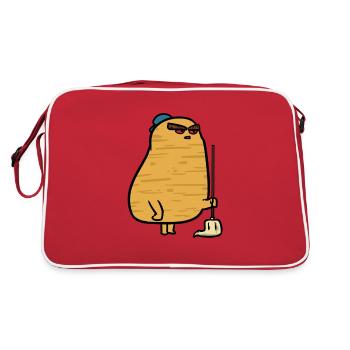 Janitor potato, potato janitor - Retro Bag - red/white - Back