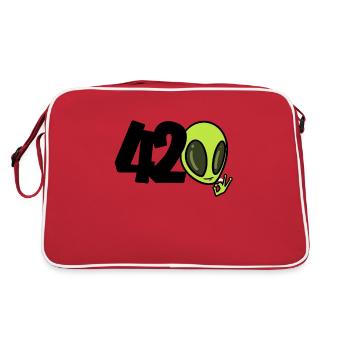 Alien 420 - Retro Tasche - Rot/Weiß - Hinten