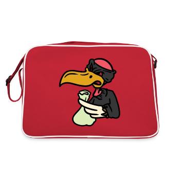Vulture Housebreaker, Geier Räuber - Retro Tasche - Rot/Weiß - Hinten