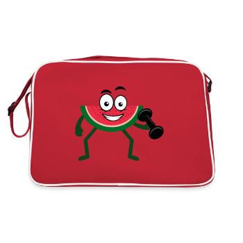 Watermelon bodybuilding - Retro Tasche - Rot/Weiß - Hinten