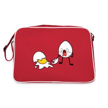 One Egg Down Egg Broken - Retro Bag - red/white - Back