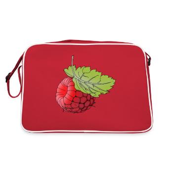 Délicieuse idée cadeau aux framboises pour les amateurs de salade de fruits - Sac Retro - rouge/blanc - Dos