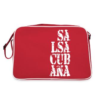 Salsa Cubana - T-shirt Cadeau Danse Latine - Sac Retro - rouge/blanc - Dos