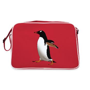 Penguins live at the South Pole gift for Antarctica - Retro Bag - red/white - Back