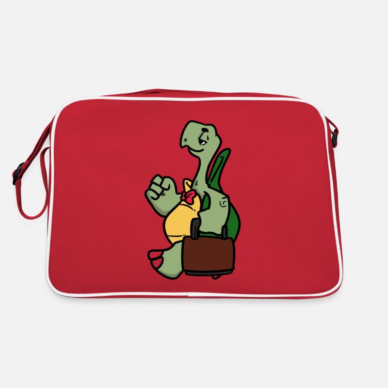 Worker Turtle - Retro Tasche - Rot/Weiß