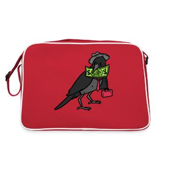 Broker Crow - Retro Tasche - Rot/Weiß - Hinten