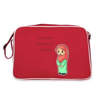 Koran Surah verse Allah Allah Islam Muslim Gift - Retro Bag - red/white - Back