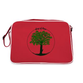 Schöner Baum zum tag des Baumes Geschenkidee - Retro Tasche - Rot/Weiß - Hinten