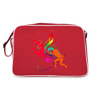Colorful choreography with notes Gift idea - Retro Bag - red/white - Back