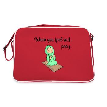 Islam Quran Sure Quote Allah Prayer Muslim Gift - Retro Bag - red/white - Back