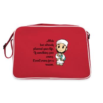 Islam Quran Sure Quote Allah Prayer Muslim Gift - Retro Bag - red/white - Back