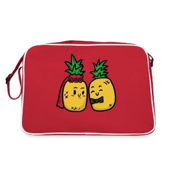 Happy Coconut , Kokosnuss - Retro Tasche - Rot/Weiß - Hinten