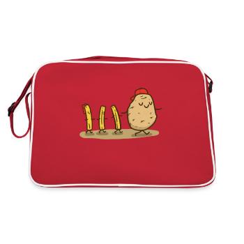 Potato Scheiß auf die Hater - Retro Tasche - Rot/Weiß - Hinten