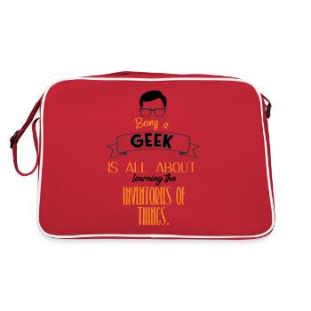 Be a geek - Retro Bag - red/white - Back