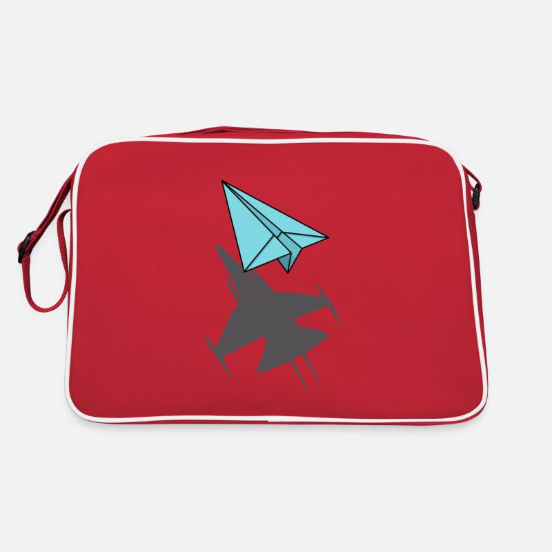 Paper plane with jet shadow gift pilot Retro Bag