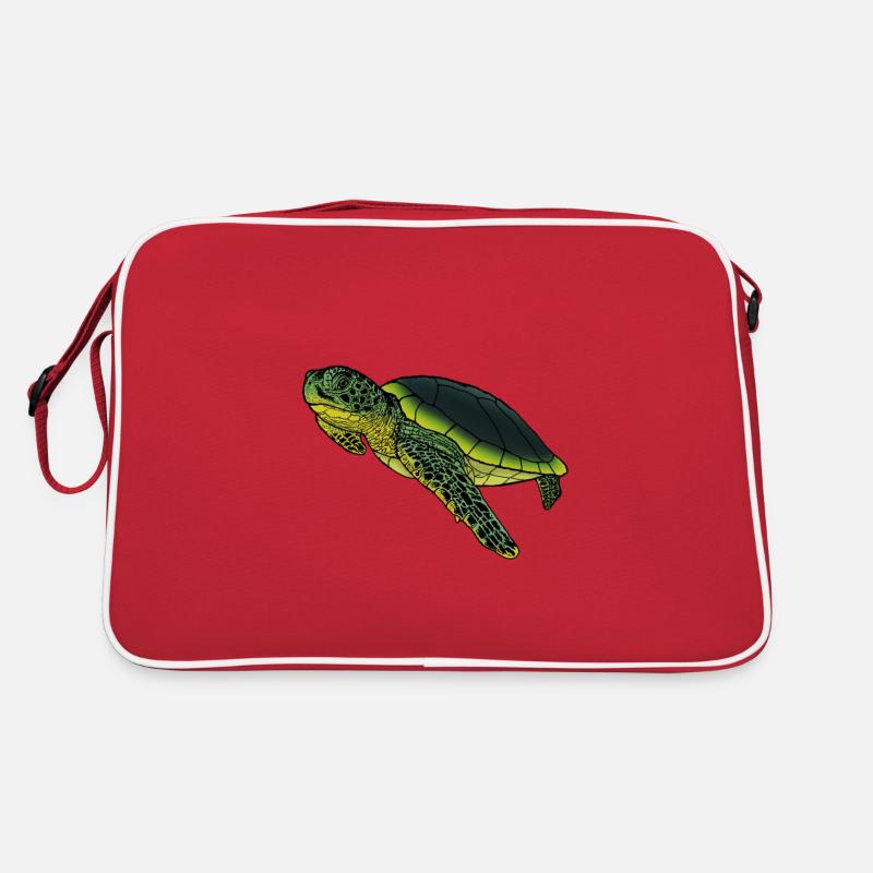 Alte Schildkröte mit Erfahrung Geschenkidee Tiere Retro Tasche