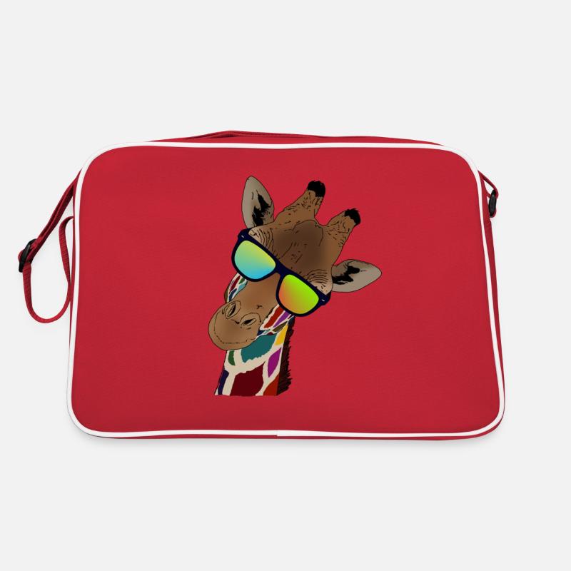 Regenbogen Giraffe mit Sonnebrille Geschenkidee Retro Tasche