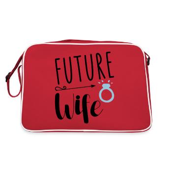 Wedding Bride Engagement Marriage Request Gift - Retro Bag - red/white - Back
