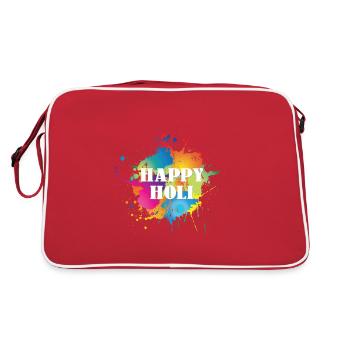 Happy Holi Musik Festival - Retro Tasche - Rot/Weiß - Hinten