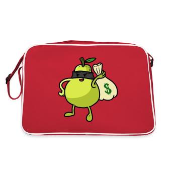 Pear Robs money Pear Robs Geld - Retro Tasche - Rot/Weiß - Hinten