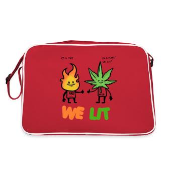 We Lit We Lit Weed - Retro Bag - red/white - Back