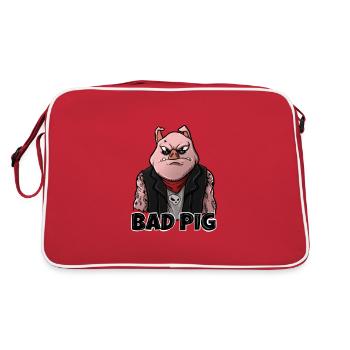 Cochon Biker Bad Guy Sau Humour - Sac Retro - rouge/blanc - Dos