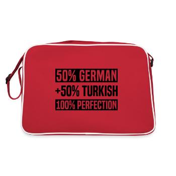 Cadeau de bébé moitié allemand turc Roots Pride - Sac Retro - rouge/blanc - Dos