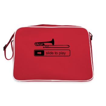 Trombone Trombonist Sayings Player Funny Gift - Retro Bag - red/white - Back