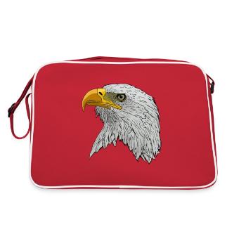 Idée cadeau face à l'aigle à tête blanche pour les rois - Sac Retro - rouge/blanc - Dos