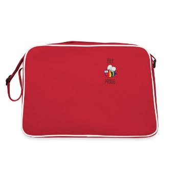 Bee Proud - LGBT Pride Gay Pride Regenbogen Flagge - Retro Tasche - Rot/Weiß - Hinten