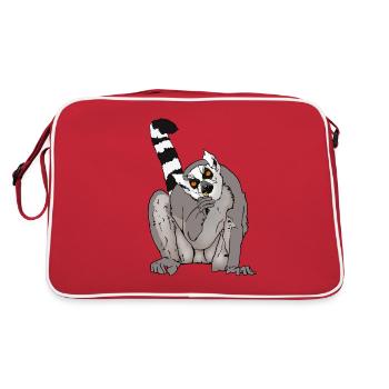 Idée cadeau amis Katta, Makis et Lemurs - Sac Retro - rouge/blanc - Dos
