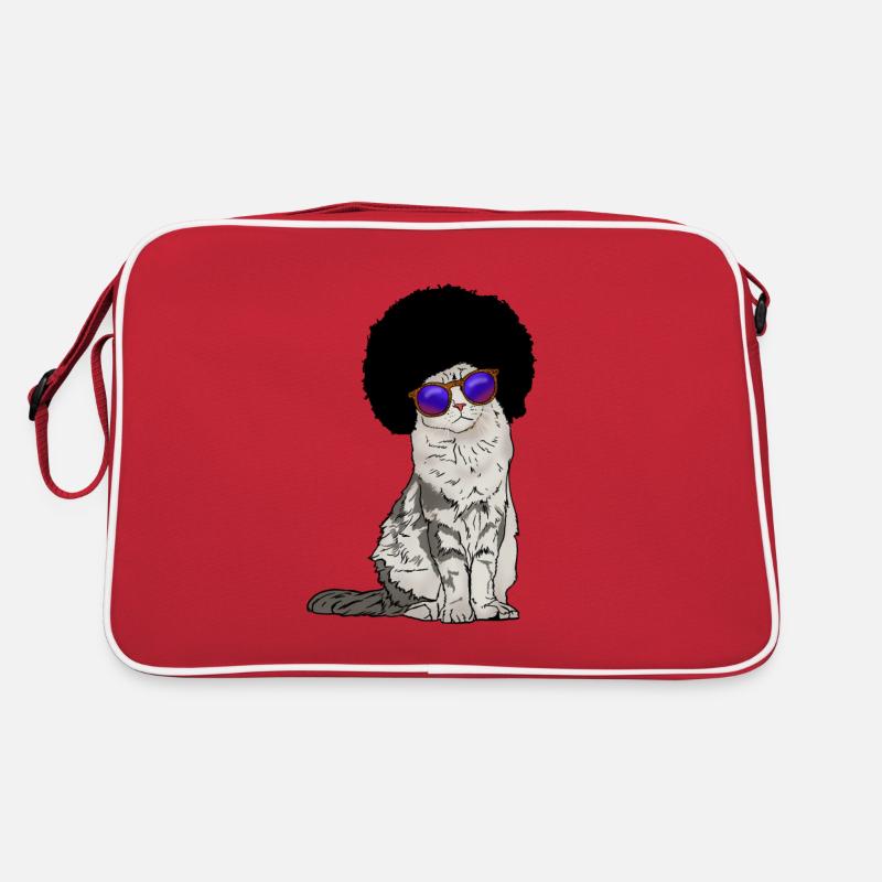 Katze mit Afro und Sonnenbrille Geschenkidee Retro Bag