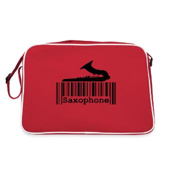 Saxophone Jazz Barcode Saxophone Classique Musicien - Sac Retro - rouge/blanc - Dos