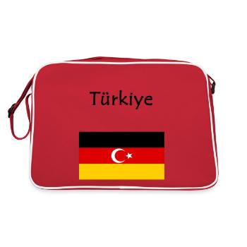 Türkiye Turquie demi-lune turc drapeau allemand - Sac Retro - rouge/blanc - Dos