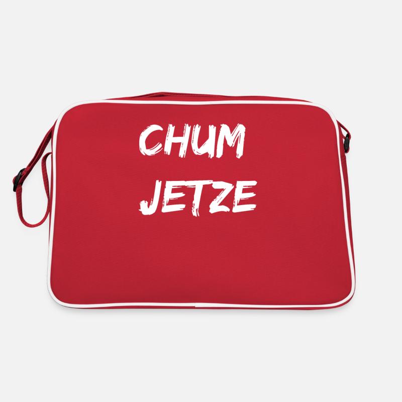 Schweiz Schweizerdeutsch Schweizer Spruch Geschenk - Retro Tasche - Rot/Weiß