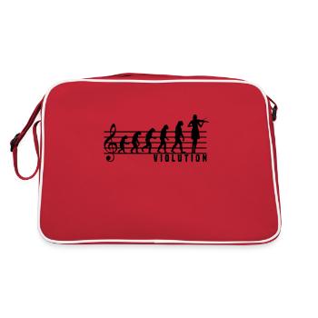 Violinist Violin Violin Sheet Music Evolution Gift - Retro Bag - red/white - Back