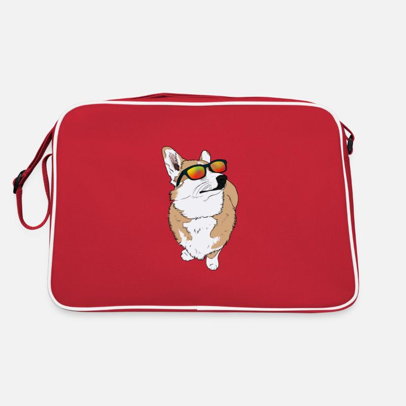 Cooler Corgi mit Sonnenbrille Geschenkidee Retro Tasche