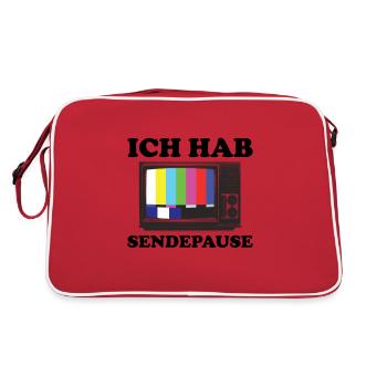 Retro TV Sendepause Oldschool 60er 70er 80er 90er - Retro Tasche - Rot/Weiß - Hinten