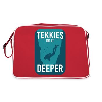 TEC DIVER DO IT DEEPER Geschenk Für Taucher - Retro Tasche - Rot/Weiß - Hinten