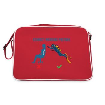 TAUCHEN ARBEITSHALTUNG Büro Geschenk Für Taucher - Retro Tasche - Rot/Weiß - Hinten