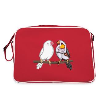 Cadeau rétro ZEBRAFINK LOVE pour les pinsons zébrés - Sac Retro - rouge/blanc - Dos