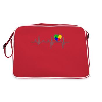 Autisme Rythme cardiaque Asperger Autisme Tag - Sac Retro - rouge/blanc - Dos