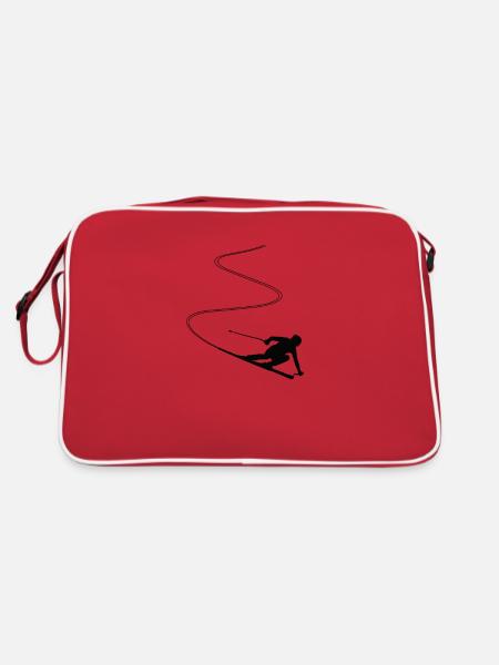 Skieur, ski, sports d'hiver - Sac Retro - rouge/blanc - Dos
